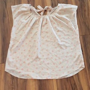 Lauren Conrad pink polka dot top